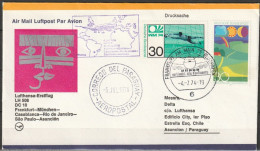 BRD Flugpost / Erstflug LH 404 DC 10 Frankfurt - Asuncion/Paraguay 4.7.1974 Ankunftstempel 5.7.1974 ( FP 106) - Erst- U. Sonderflugbriefe