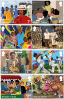 GROSSBRITANNIEN GRANDE BRETAGNE GB 2023 75 YEARS WINDRUSHWINDRUSH CRICKET CARNIVAL FOOD MUSIC SET 8V MNH SG 4847-54 - Ongebruikt