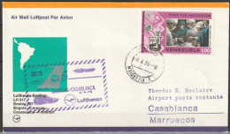 BRD Flugpost /Erstflug LH 517 Boeing 707 Caracas - Casablanca  3.4.1975 Ankunftstempel 4.4.75 (FP 114) - Premiers Vols