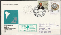 BRD Flugpost /Erstflug LH 516 Boeing 707  Casablanca - Caracas 2.4.1975 Ankunftstempel 3.4.75 (FP 116) - Premiers Vols