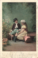 ENFANT - Dessins D'Enfants - Deux Enfants Jouant Aux Adultes - Piquenique - Carte Postale Ancienne - Dibujos De Niños