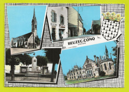 29 BEUZEC-CONQ N° Lu 3 Rallie Bar Alimentation Tabac Vélos Personnages Eglise Monuments Blason - Beuzec-Cap-Sizun