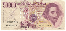 50000 LIRE FALSO D'EPOCA GIAN LORENZO BERNINI I TIPO LETTERA A 15/03/1984 BB- - [ 8] Falsi & Saggi