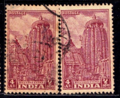 HINDUISM- ARCHAEOLOGICAL SERIES-PRE DECIMAL- 4 ANNA-PURI TEMPLE, BHUVANESWAR-COLOR VARIETIY- SCARCE-INDIA-1949-FU-IE-94 - Hindoeïsme