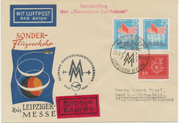 DDR 1959 Leipziger Frühjahrs-Messe Deutsche Lufthansa Ost Sonderflug „LEIPZIG – BERLIN-SCHÖNEFELD“ Als Eilbote-/Express - Luftpost