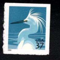 1854497787 2003 SCOTT 3830D (XX) POSTFRIS MINT NEVER HINGED - FAUNA - BIRD - SNOWY EGRET -RIGHT & UPPER SIDE IMPERF - Coils (Plate Numbers)