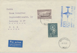 FINNLAND 9.3.1962, Leipziger Frühjahrs-Messe INTERFLUG Sonderflug „HELSINKI – LEIPZIG“ (HLIII/35) - Cartas & Documentos