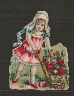 Découpis Enfant Portant Des Fleursr Année 1899 A 1900 - Kinder