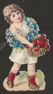 Découpis Enfant Portant Des Fleursr Année 1899 A 1900 - Children