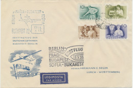 UNGARN 13.5.1956, Deutsche Lufthansa Ost Erstflug „BUDAPEST – BERLIN-SCHÖNEFELD“ (Hab.2524) - Lettres & Documents