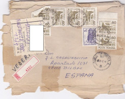 HOTEL, CHALET, STAMPS ON REGISTERED COVER, 1992, ROMANIA - Cartas & Documentos