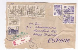 HOTELS, CHALET, STAMPS ON REGISTERED FRAGMENT, 1992, ROMANIA - Cartas & Documentos