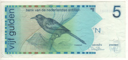 NETHERLANDS  ANTILLES  5 Gulden   P22a   ( 1986    Troupial Bird + Bank Seal At Back   ) - Netherlands Antilles (...-1986)