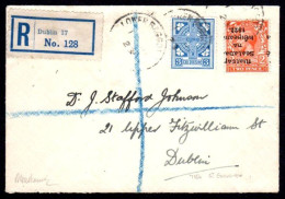 1922 2d Die I Inverted Overprint Used Together With Definitve 3d To Make Up The Correct Rate On A Local Registered Cover - Covers & Documents