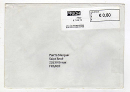 Enveloppe BELGIQUE BELGIE Avec Vignette D'Affranchissement Oblitération ATH LES PRIMEVERES 08/07/2008 - Lettres & Documents