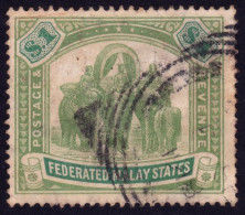 FEDERATED MALAY STATES FMS 1907 $1 Wmk.MCA Sc#34 - USED @TE233 - Federated Malay States