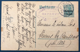 Belgique, Entier-carte (occupation) De Charleroy 1915 + Censure Charleroi - (A136) - Other & Unclassified