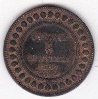 Protectorat Français. 5 Centimes 1907 A Paris , En Bronze , Lec# 76, UNC, Superbe - Tunisie