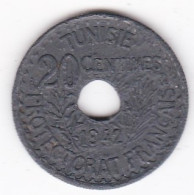 Protectorat Français 20 Centimes 1942, En Zinc, Lec# 124 - Tunisie