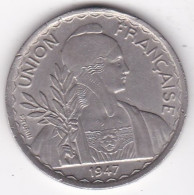 Indochine Union Française, 1 Piastre 1947, Tranche Striée, Cupronickel, Lec# 320 - Indochine