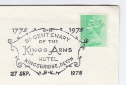 1975 KINGS ARMS HOTEL Cover ANNIV EVENT Kingsbridge GB Stamps - Hotels- Horeca