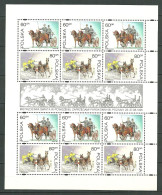 POLAND MNH ** 3342-3343 En Feuille Complète. CHAMPIONNAT DU MONDE D'ATTELAGES. EQUIPAGE EN GRANDE TENUE. CHEVAL. CAROSSE - Full Sheets