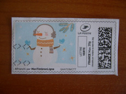 France Montimbrenligne Sur Fragment Bonhomme De Neige - Timbres à Imprimer (Montimbrenligne)