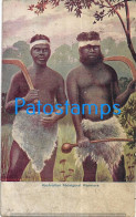 213203 AUSTRALIA COSTUMES NATIVE WARRIORS SPOTTED TAXADA CIRCULATED TO SPAIN POSTAL POSTCARD - Autres & Non Classés