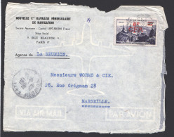 1953  Lettre Avion   De Saint-Denis Pour La France   Pic Du Midi De Bigorre 302A Seul - Covers & Documents