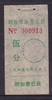 CHINA CHINE  GUANGXI Surcharge Receipt ADDED CHARGE LABEL (ACL)  0.05 YUAN - Autres & Non Classés