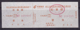 CHINA CHINE   Sichuan Surcharge Receipt ADDED CHARGE LABEL (ACL)  0.10 YUAN - Andere & Zonder Classificatie