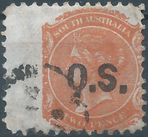 AUSTRALIA ,South Australia,1876 Queen Victoria 2P Brick Red,Perf:10x10 ,WIDE MARGIN ,Overprinted O.S.,Used,Rare! - Used Stamps
