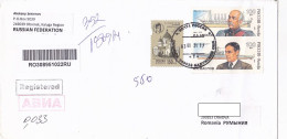 CATHEDRAL, SHIPS, PERSONALITIES, STAMPS ON REGISTERED COVER, 2021, RUSSIA - Storia Postale