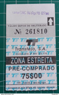 PORTUGAL FERRY TICKET TRANSTEJO N. 261810 - Europe