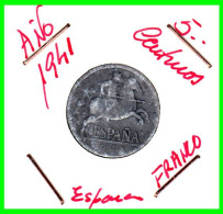 ESPAÑA ( EUROPA ) MONEDA 5 CTS. FRANCO 1941 ESTADO ESPAÑOL COMPOSICIÓN ALUMINIO. ( Moneda Circulada ) - 10 Céntimos