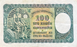 Slovakia 100 Korun, P-10 (07.10.1940) - Very Fine - Slowakije