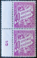 LP3844/2192 - 1926/1943 - MONACO - TIMBRES TAXE - (PAIRE) - N°19 Mill.5 NEUFS** Avec Pont - Impuesto