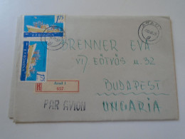 D197920   Romania  Registered  Airmail Cover  ARAD 1963 Sent To Hungary  Brenner Éva - Lettres & Documents