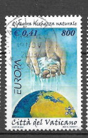 Timbres Oblitérés Du Vatican 2001, N°1230A YT, Europa, L'eau Richesse Naturelle - Oblitérés