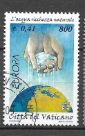 Timbres Oblitérés Du Vatican 2001, N°1230A YT, Europa, L'eau Richesse Naturelle - Oblitérés