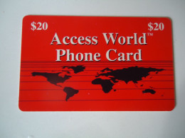 UNITED STATES   UK CARDS   ACCESS WORLD  CARDS     25$ - Pubblicitari