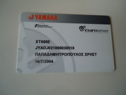 GREECE   CARDS YAMAHA   SERVICE  2 SCAN - Motorfietsen