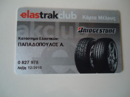 GREECE    CARDS ELASTRAK BRIDGESTONE  2 SCAN - Voitures