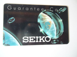 GREECE   CARDS  SEIKO GUARANTEE  CLOCK 2  SCAN - Pubblicitari