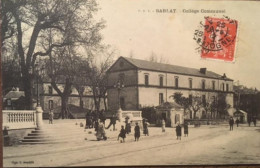 Cpa, éd P.D.S (Daudrix) Dordogne 24 SARLAT Collège Communal, Animé, écrite En 1912 - Sarlat La Caneda