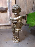 Angelot Cupidon Métal Régule Ou Bronze Argenté. - Metaal