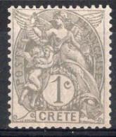 CRETE Timbre-poste N°1* Neuf Charnière TB Cote : 3€00 - Neufs