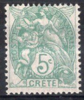 CRETE Timbre-poste N°5* Neuf Charnière TB Cote : 3€00 - Neufs