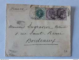 Lot De 2 Enveloppes Avec Timbres Victoria Et Edward Envoyées Vers Bordeaux Et La Rochelle .. Lot120C . - Lettres & Documents