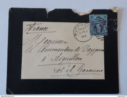 Timbre Avec Timbre Victoria Et Cachet Buckingham Envoyée Vers Aiguillon En 1894 .. Lot120C . - Storia Postale